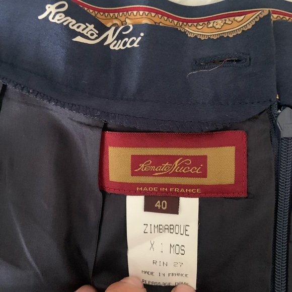 Renato Nico Silk - Blue and Gold Pencil Skirt Small - Picture 4 of 13